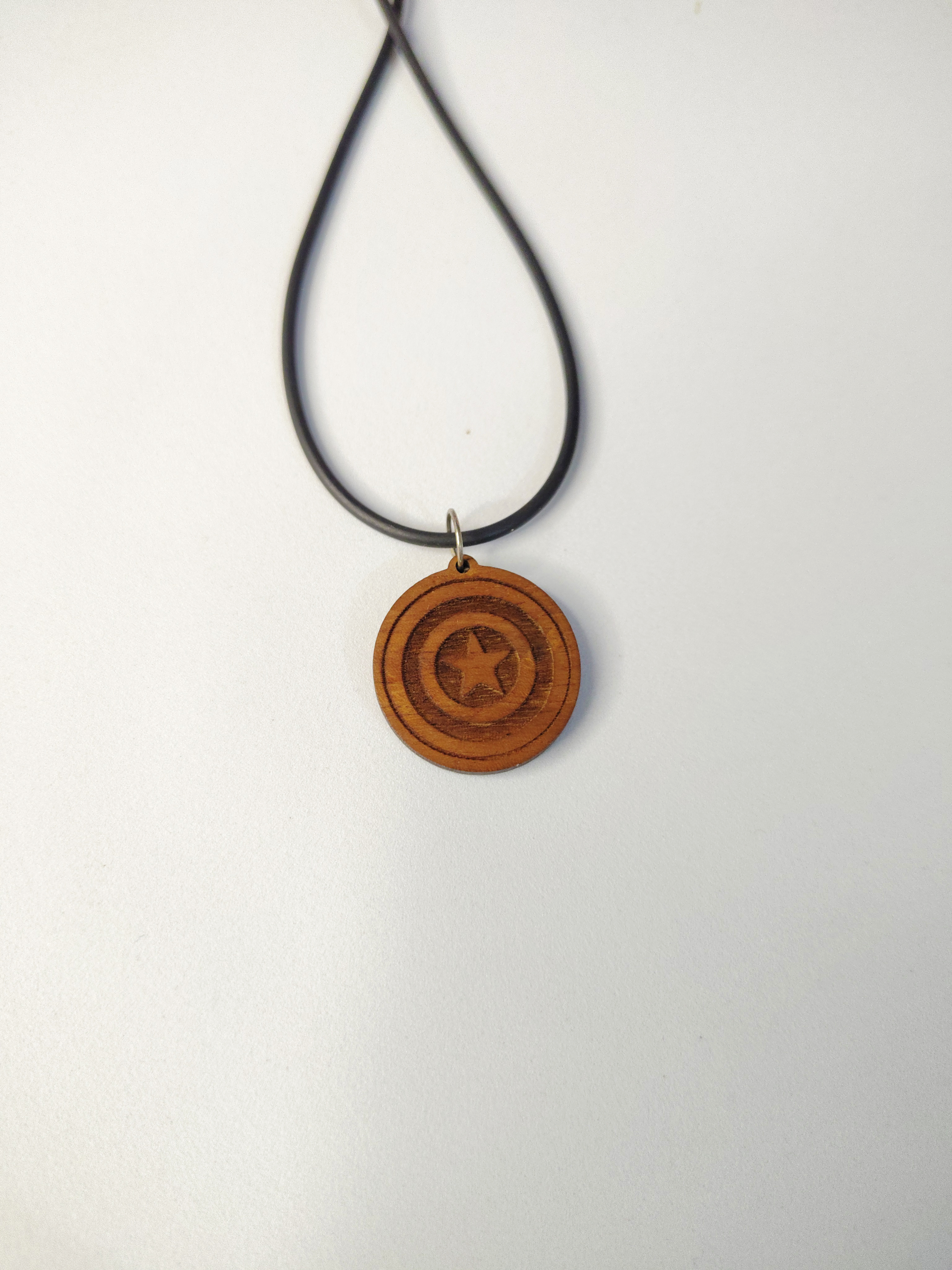 Men’s Wooden Star Pendant Necklace | Natural Wood Pendant for Men