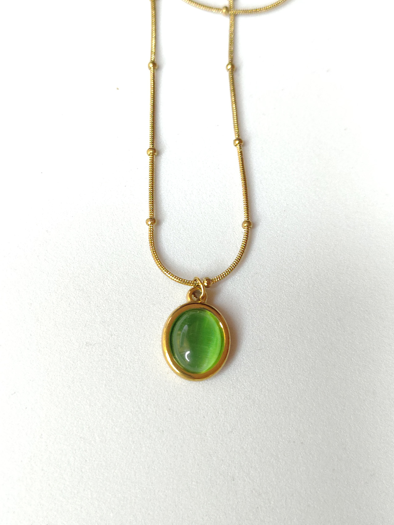 minayer Green stone locket