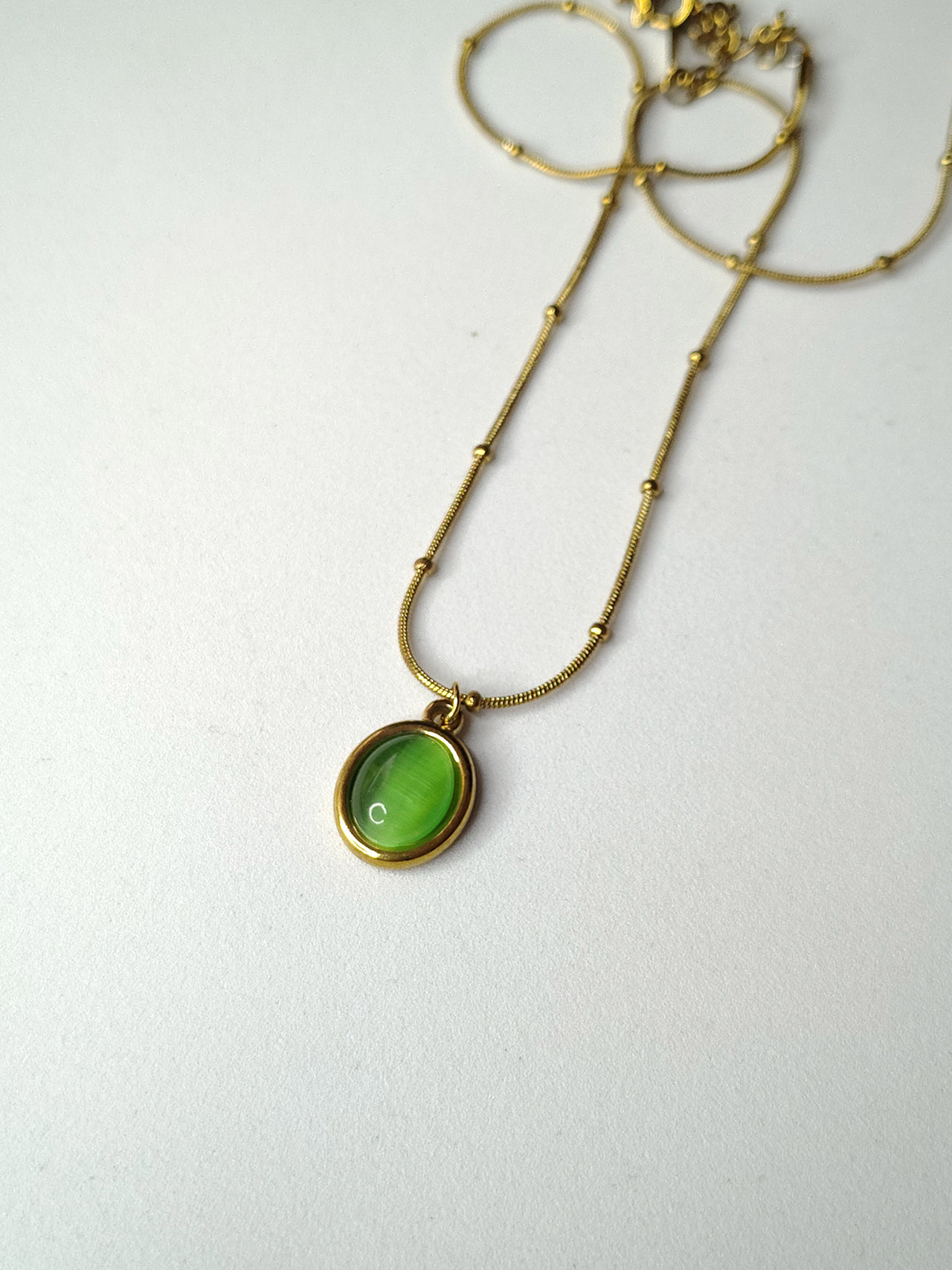 minayer Green stone locket